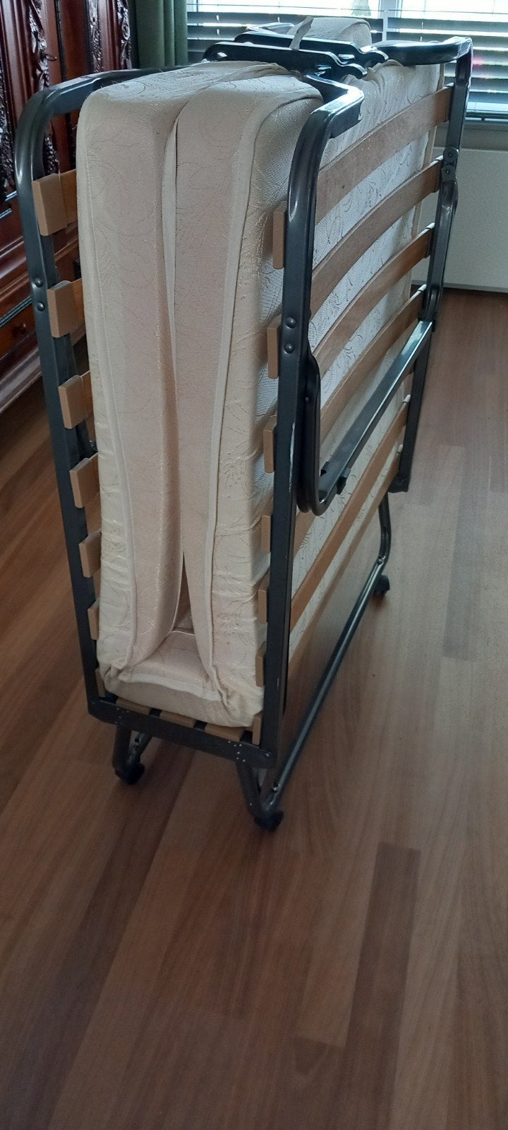 Opklapbed met matras - Ideaal voor logees, Ophalen, Gebruikt, 90 cm, 190 cm of minder