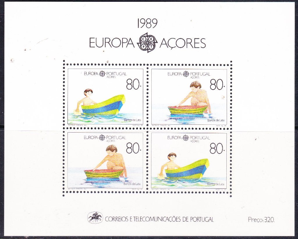 Azoren 1989 pf mi 401 - 402 block 10 europa cept, Ophalen of Verzenden, Portugal, Postfris