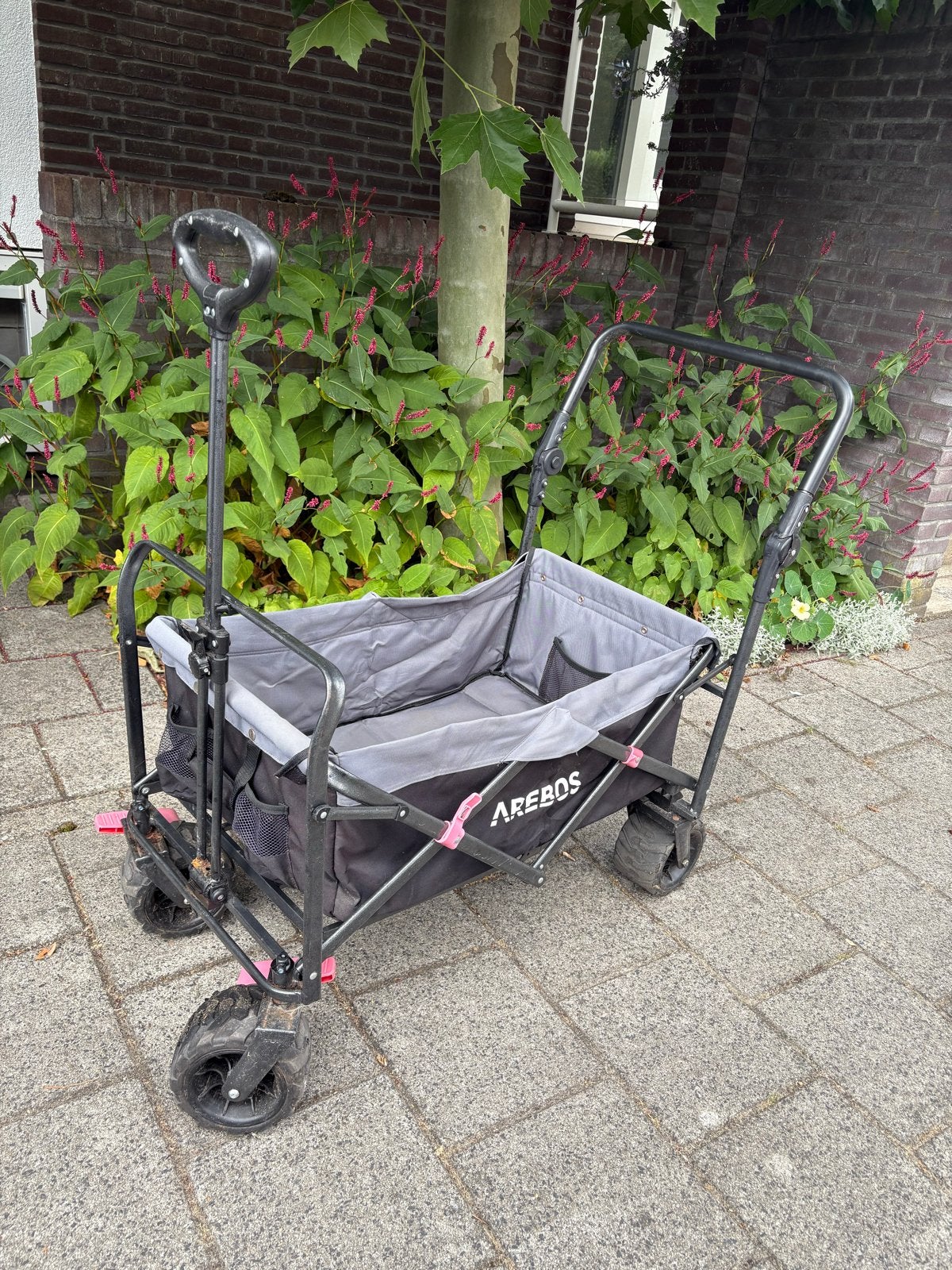 AREBOS bolderkar met duwstang, Ophalen, Opvouwbaar, Gebruikt