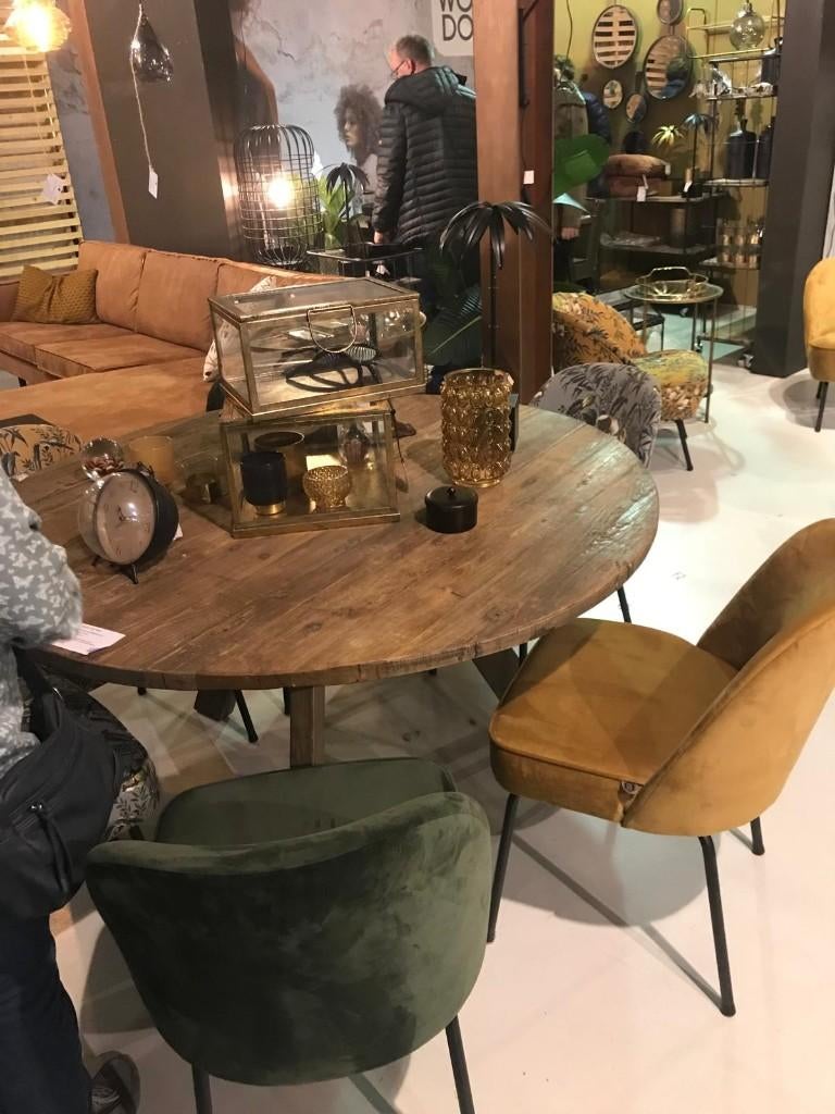 BePureHome WOOOD Tondo Eetkamertafel 140cm – Old Elm, Ophalen, Gebruikt, Rond, Vijf personen of meer