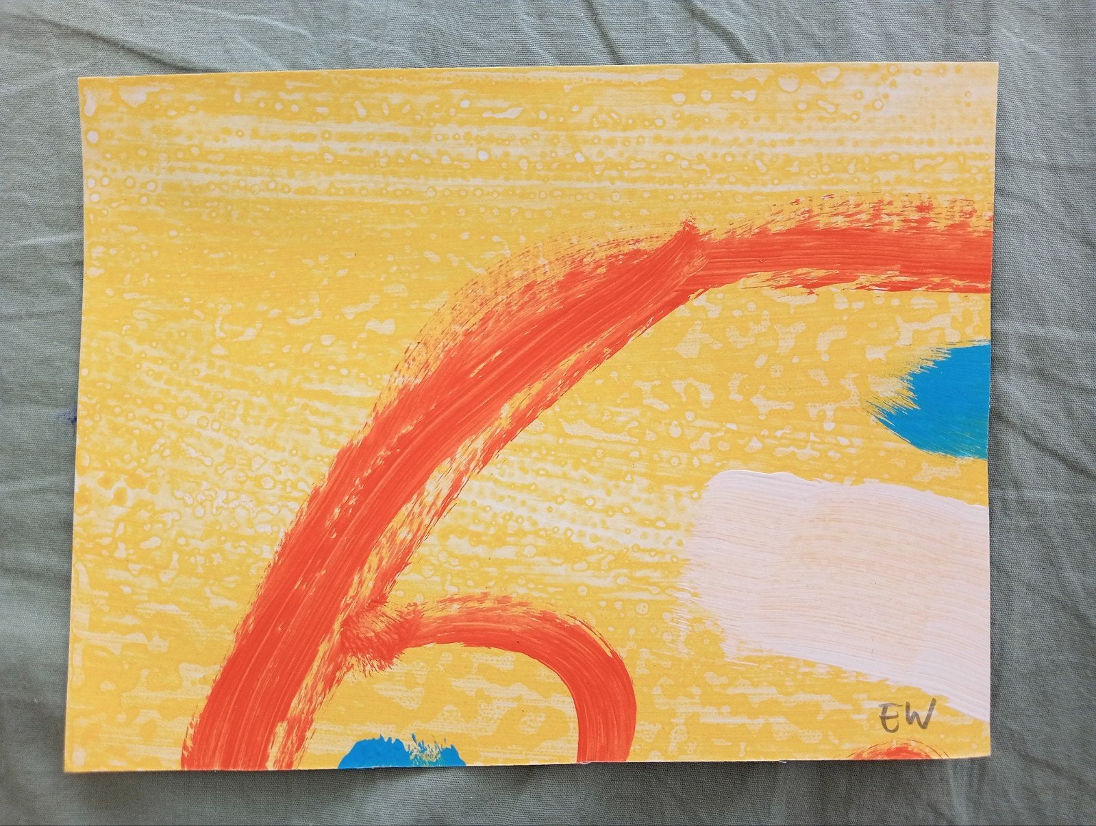 Erwin van der Wolf gouache olieverf op papier 1998, Ophalen of Verzenden