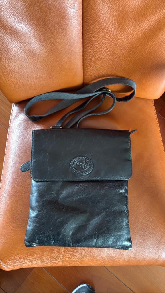 Micmac  zwarte leren tas, Ophalen of Verzenden, Gebruikt, Zwart, Handtas