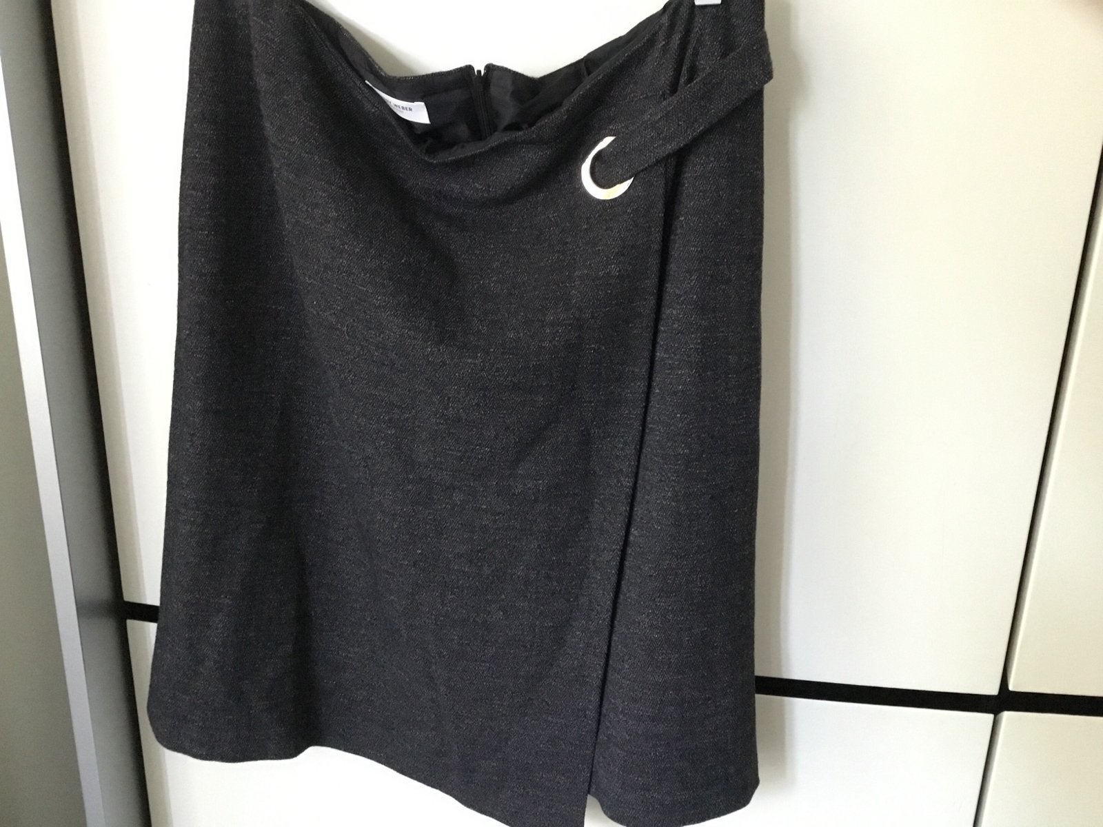Gerry Weber Antraciet Zwarte Gevoerde Rok Maat 44, Ophalen of Verzenden, Maat 42/44 (L), Zwart, Knielengte