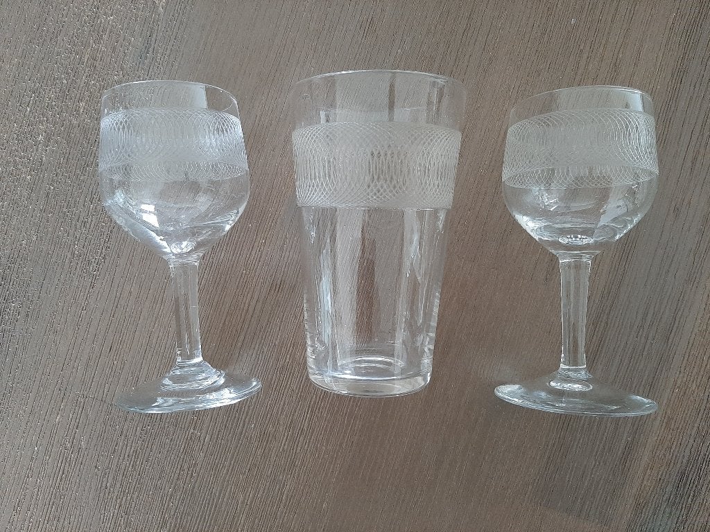 oude borrelglaasjes, zie foto's, 7 verschillende voor 9 euro, Antiek en Kunst, Verzenden