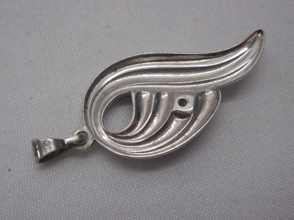 Zilveren fantasie hanger met steentje nr.296, Verzenden, Zo goed als nieuw, Zilver, Zilver