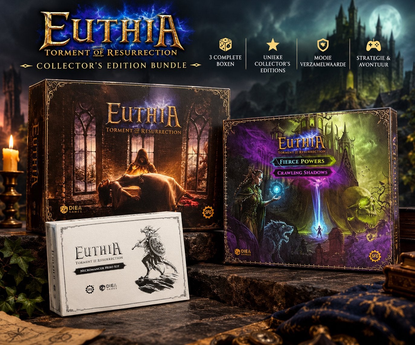 Euthia: Torment of Resurrection - Kickstarter Exclusive Set, Een of twee spelers, Ophalen of Verzenden, Nieuw