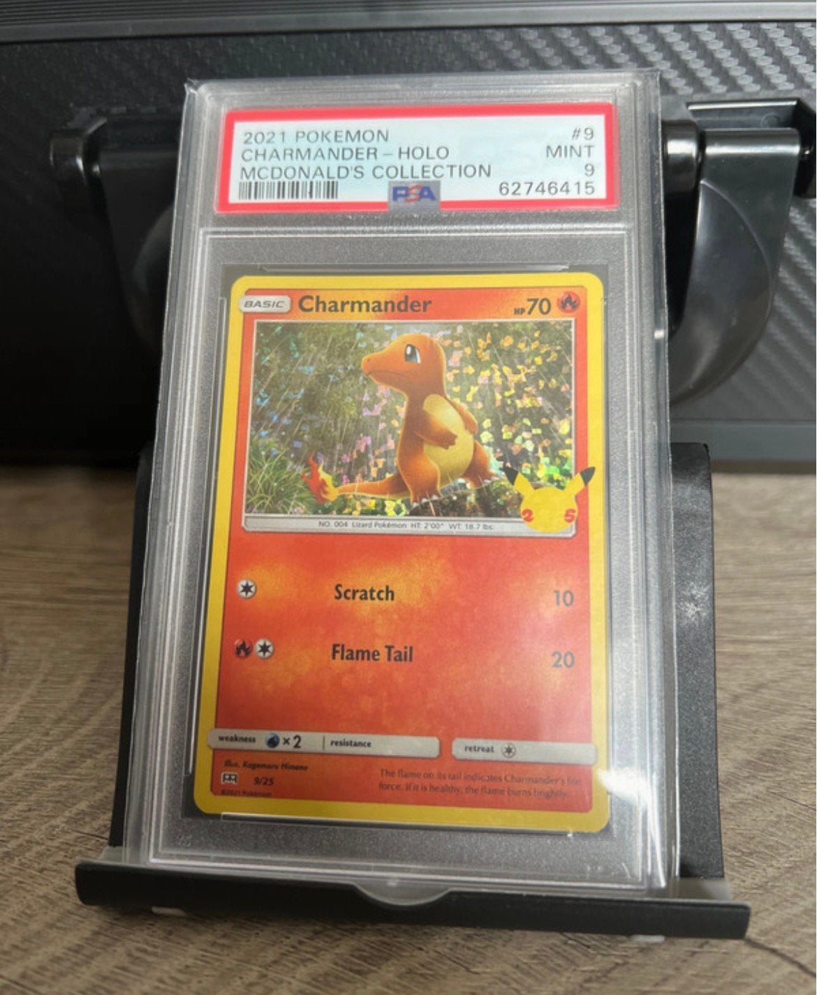 2021 Pokemon Charmander 9 - Holo MCdonalds Collection PSA 9, Ophalen of Verzenden, Zo goed als nieuw, Losse kaart