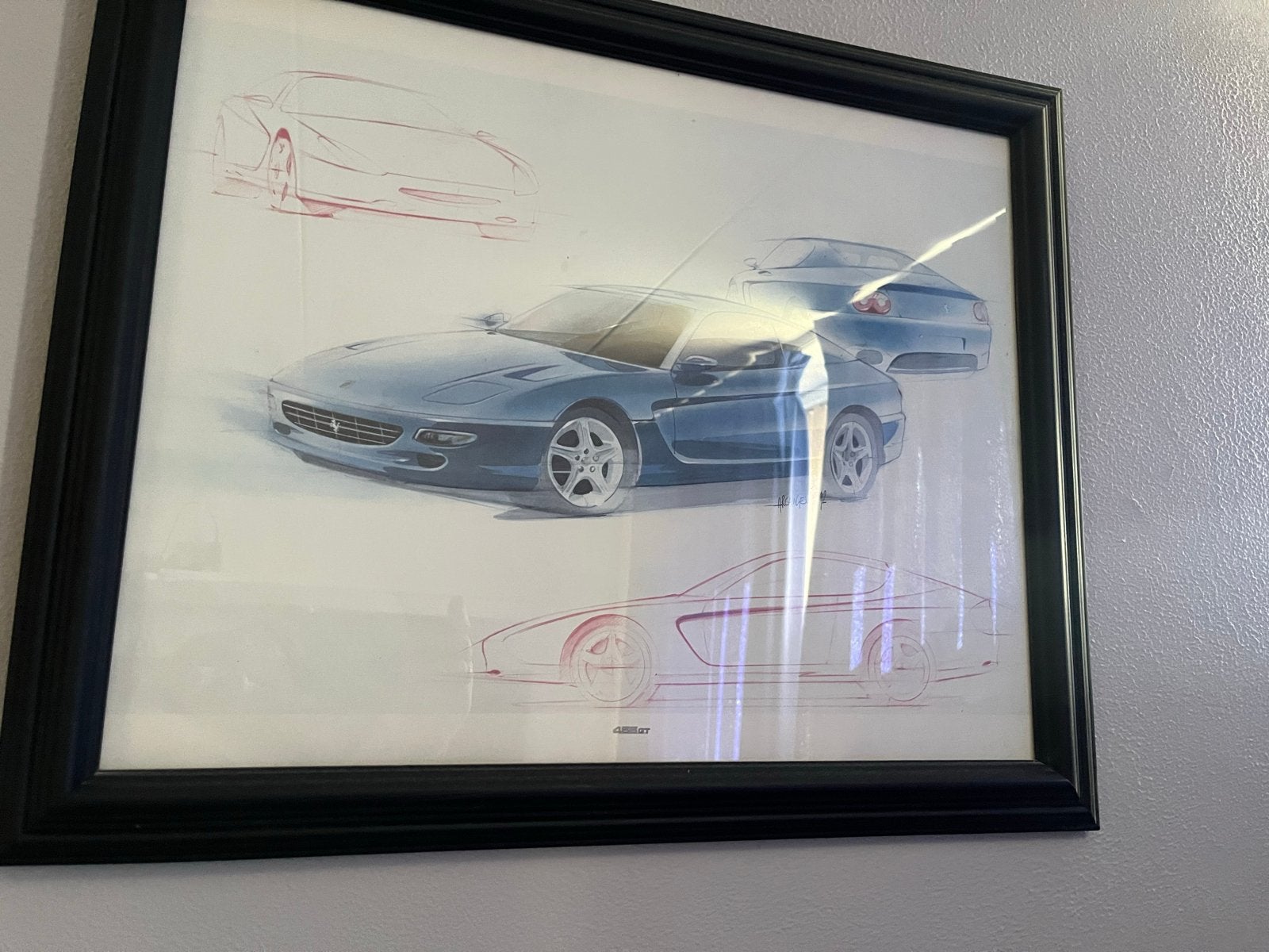 Ferrari F550 Maranello Design Schets Print, 50 – 75, Gebruikt, Ophalen of Verzenden, Print