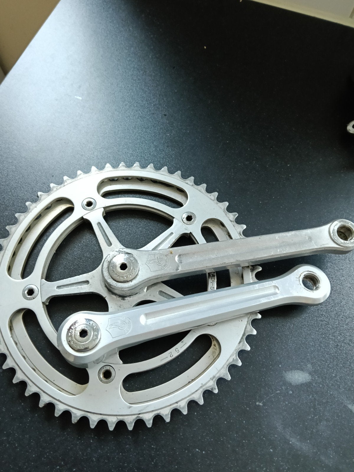 Campagnolo Crankstel met Kettingblad - Vintage Fiets, Crankstel of Pedalen, Gebruikt, Campagnolo, Ophalen of Verzenden