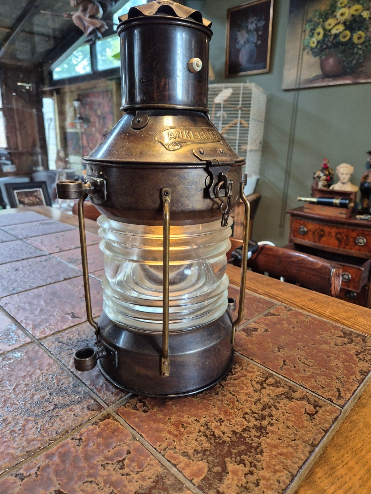 Antieke Ankerlicht Scheepslamp - Maritieme Decoratie, Antiek en Kunst, Antiek | Lampen, Ophalen of Verzenden