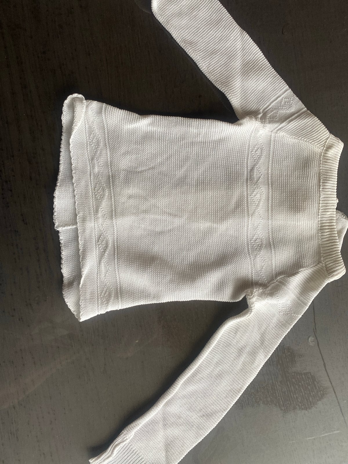 Wit gebreid truitje  voor baby's, Ophalen of Verzenden