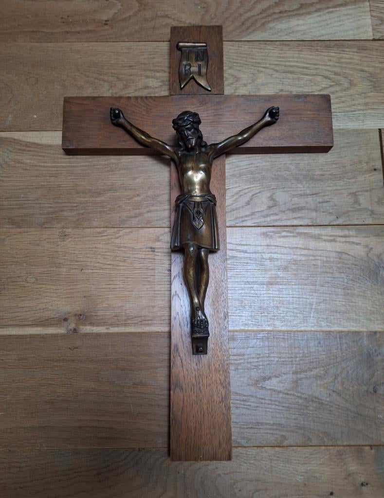 Kruisbeeld/crucifix. 60 cm .hoog., Ophalen, Gebruikt, Beeld(je)