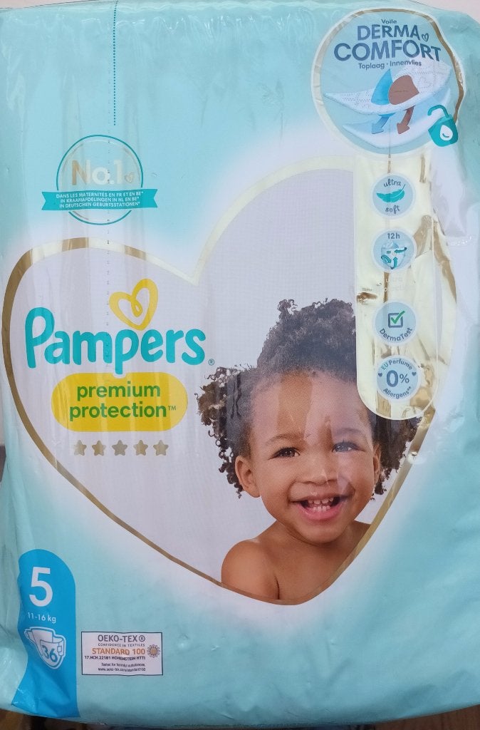 1 pak Pampers Premium Protection nr. 5 : 36 st. - luiers, Kinderen en Baby's, Ophalen of Verzenden, Nieuw