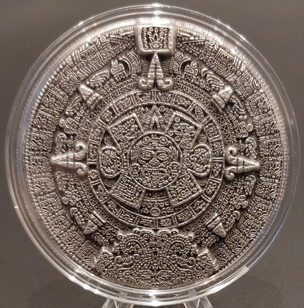 Zilveren Azteekse Kalender Munt 2 oz, Verzenden
