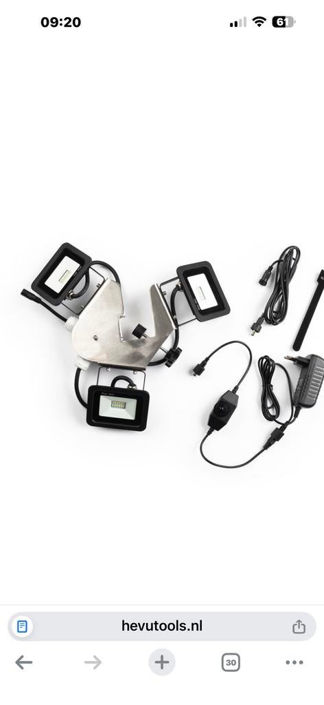 LED Bouwlamp met Klem - 3 Lampen in Stootvaste Koffer, Doe-het-zelf en Verbouw, Ophalen, Nieuw, Minder dan 50 watt, Lamp met armatuur