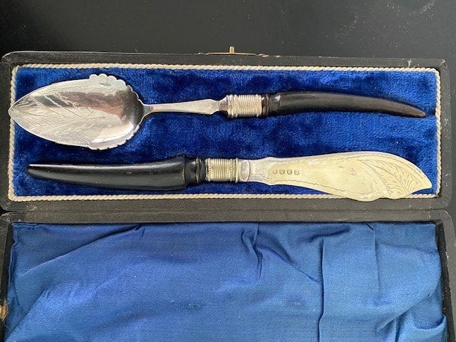 Prachtige visserveerset in origineel etui, Ophalen of Verzenden