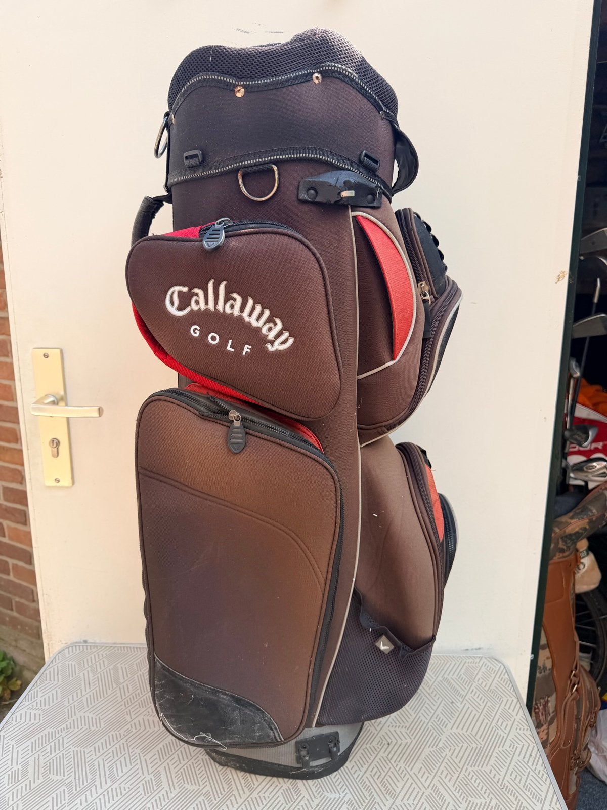 Callaway Golf Cartbag - Bruin/Rood, Sport en Fitness, Golf, Ophalen of Verzenden, Gebruikt, Tas, Callaway