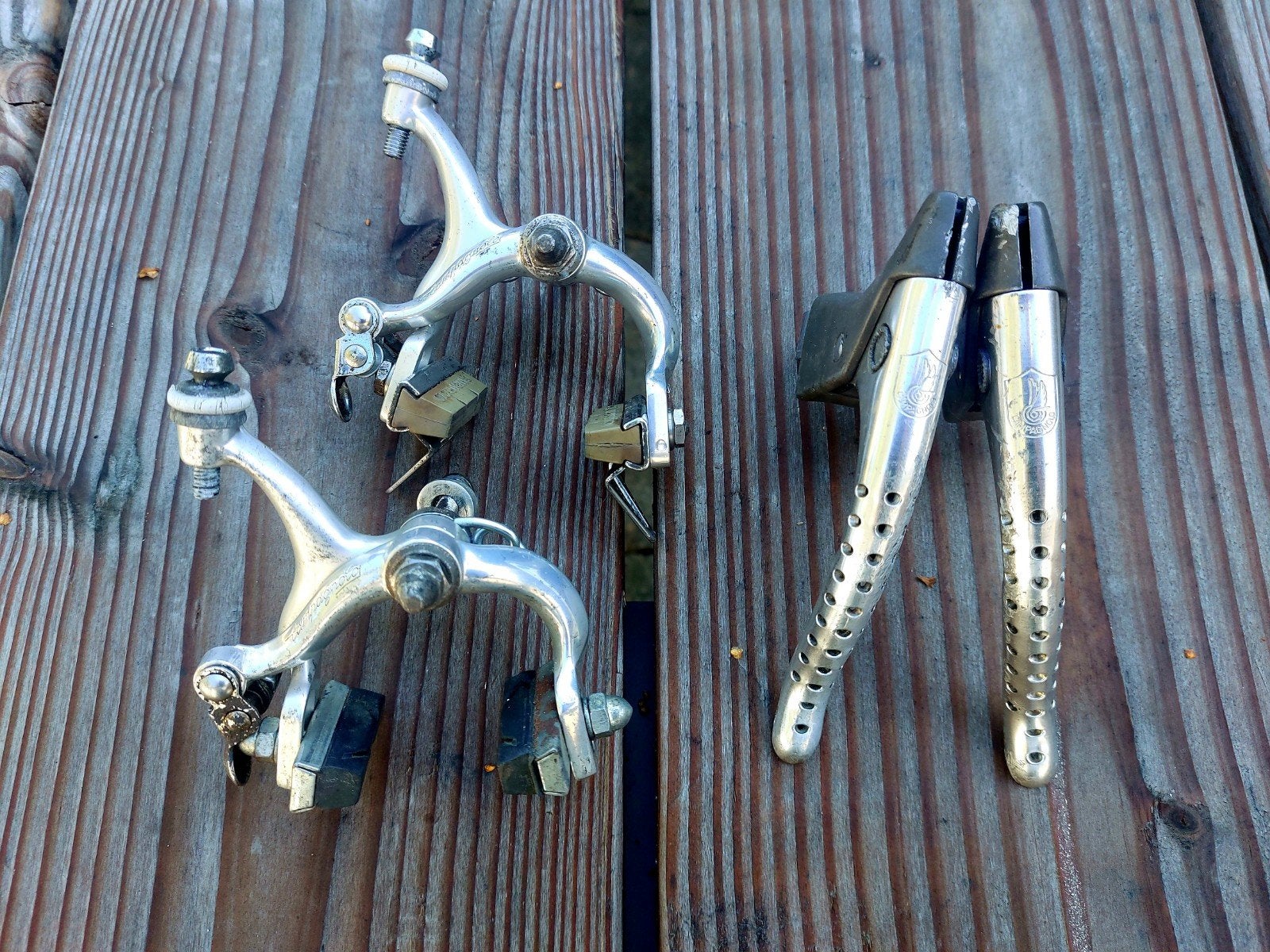 Campagnolo Remset: Remgrepen en Remhoeven, Fietsen en Brommers, Remmen, Gebruikt, Campagnolo, Ophalen of Verzenden