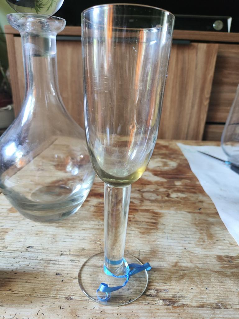 Handgeblazen Champagneglas - Uniek Design, Ophalen of Verzenden