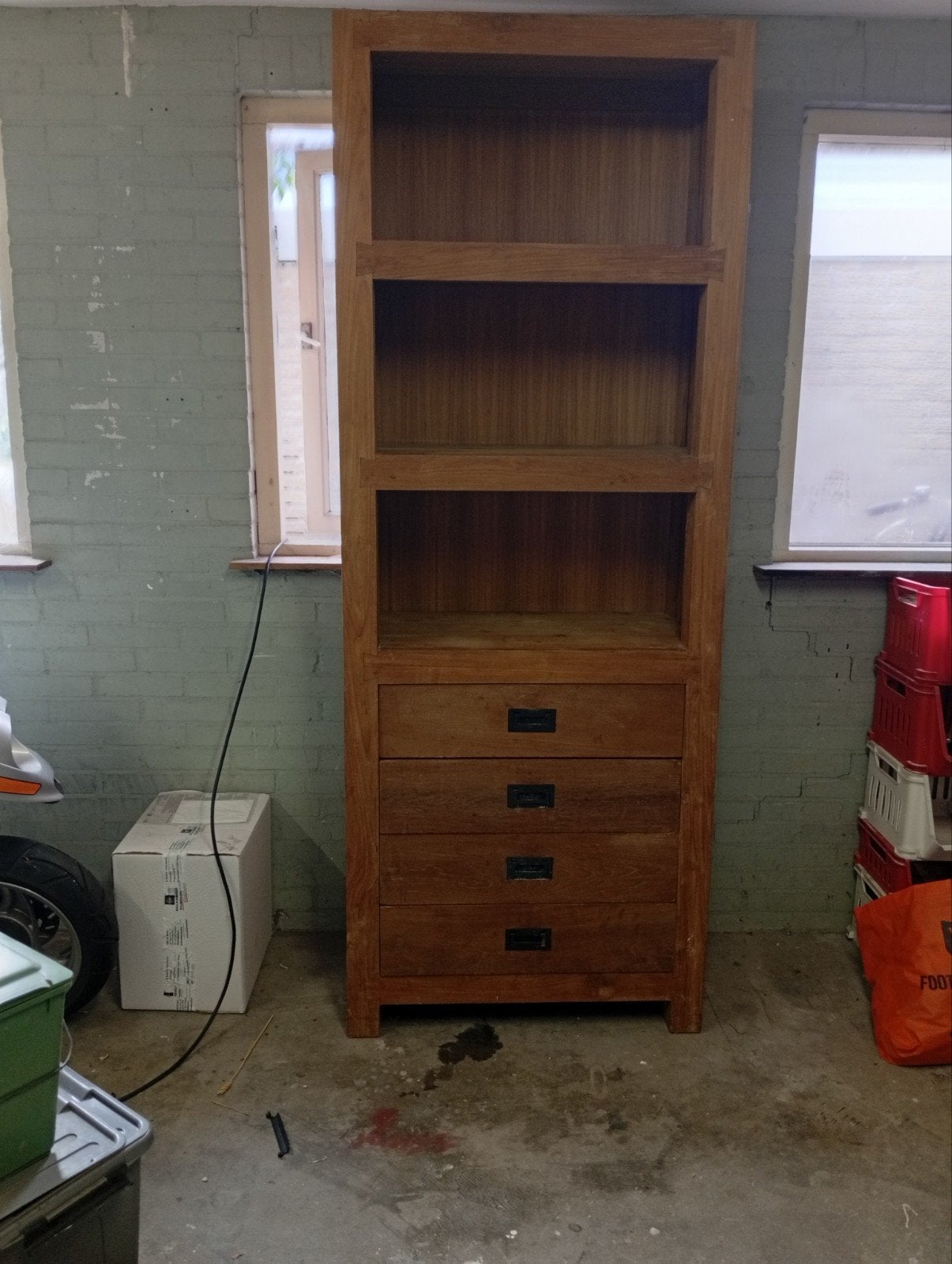 Teak kast van Pronto - 210x79.5x40 cm, Met plank(en), Gebruikt, 200 cm of meer, Teakhout