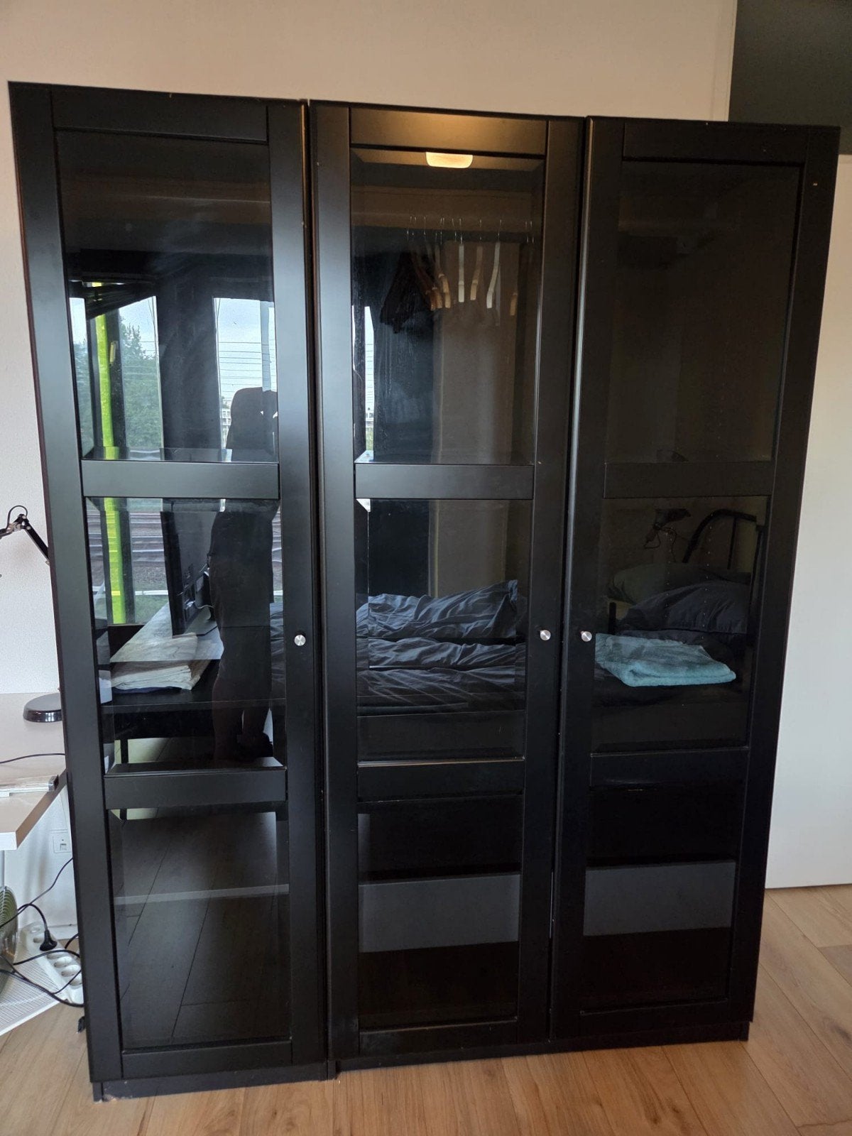 Zwarte IKEA Pax kast, Huis en Inrichting, Gebruikt, 100 tot 150 cm, 50 tot 75 cm, Ophalen