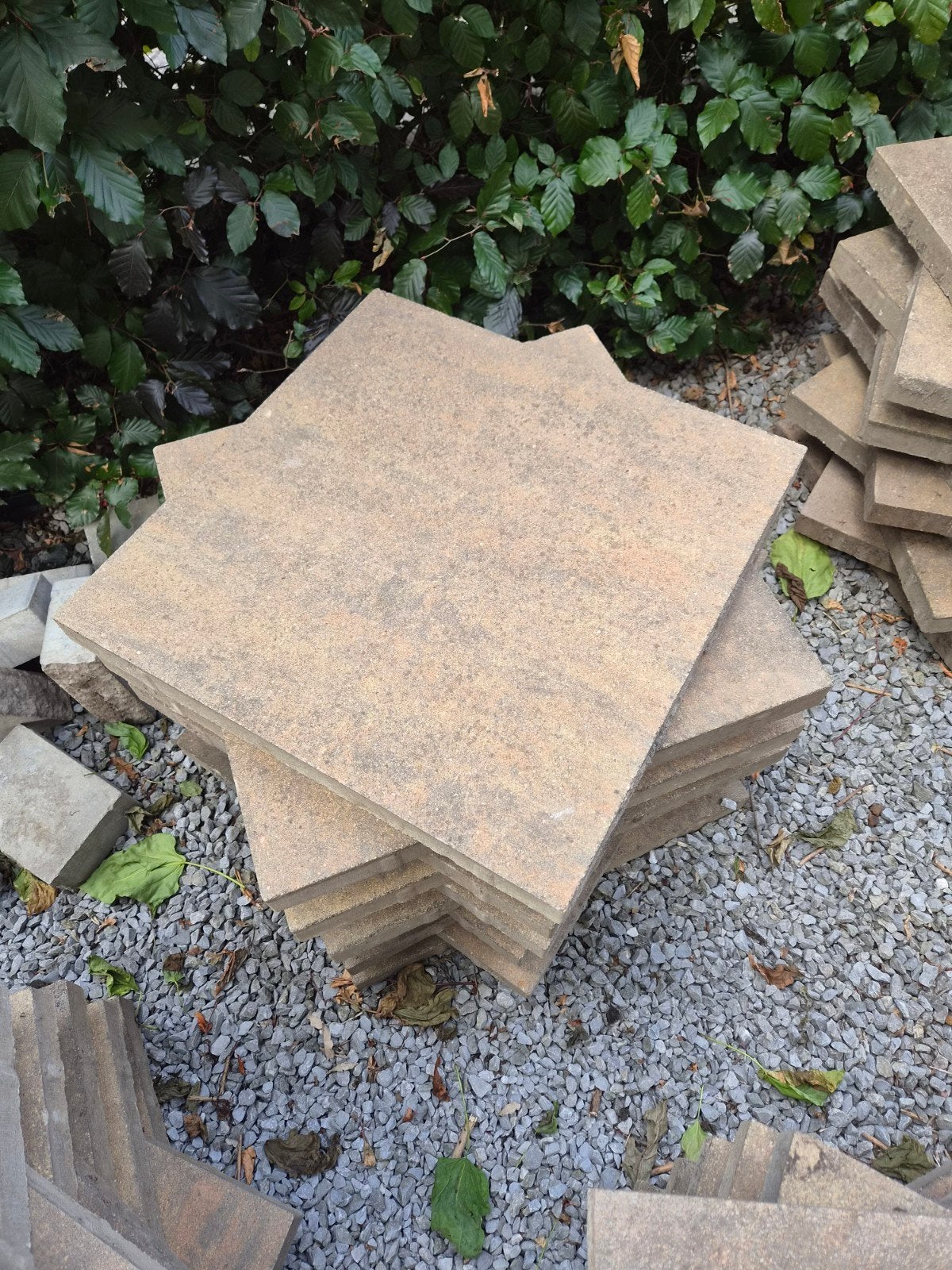 Beige terrastegels - 60x60x4 cm, Tuin en Terras, Ophalen, Zo goed als nieuw, 10 m² of meer, Beton