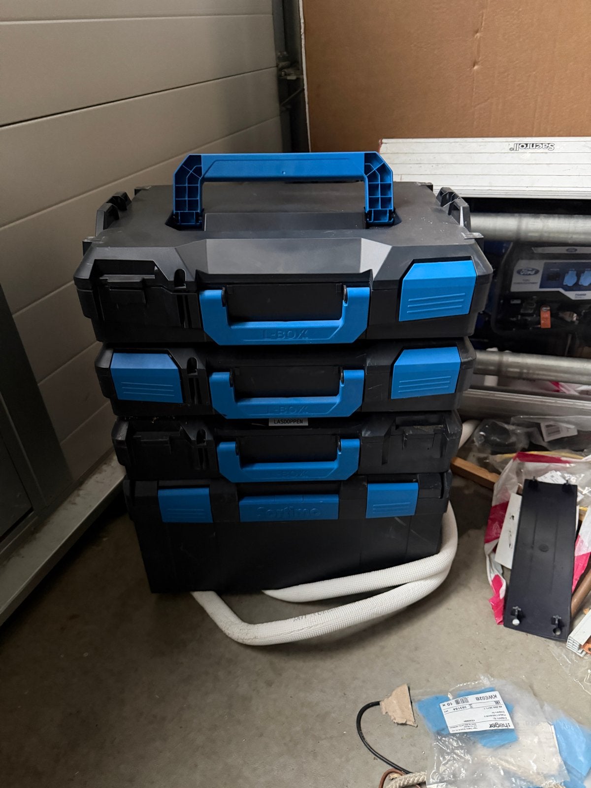 4 x Sortimo L-BOXXen met diverse inzetbakjes, Ophalen, Gebruikt