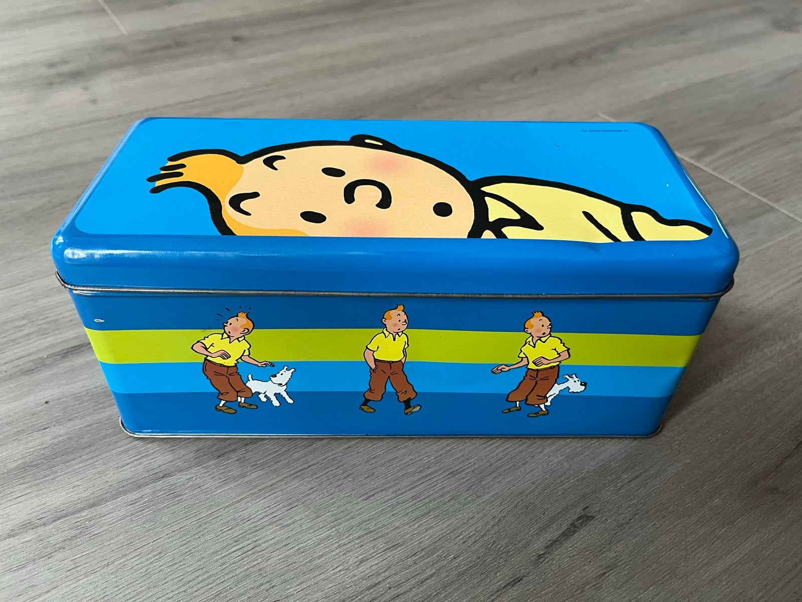 Kuifje bewaarblik - 23x10x10 cm, Ophalen of Verzenden, Gebruikt, Overige, Overige merken