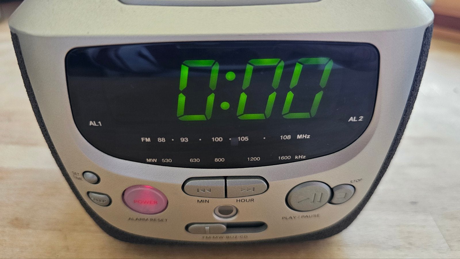 Philips AJ3910/00C CD-wekker radio, Ophalen of Verzenden, Gebruikt, Radio, Met cd-speler