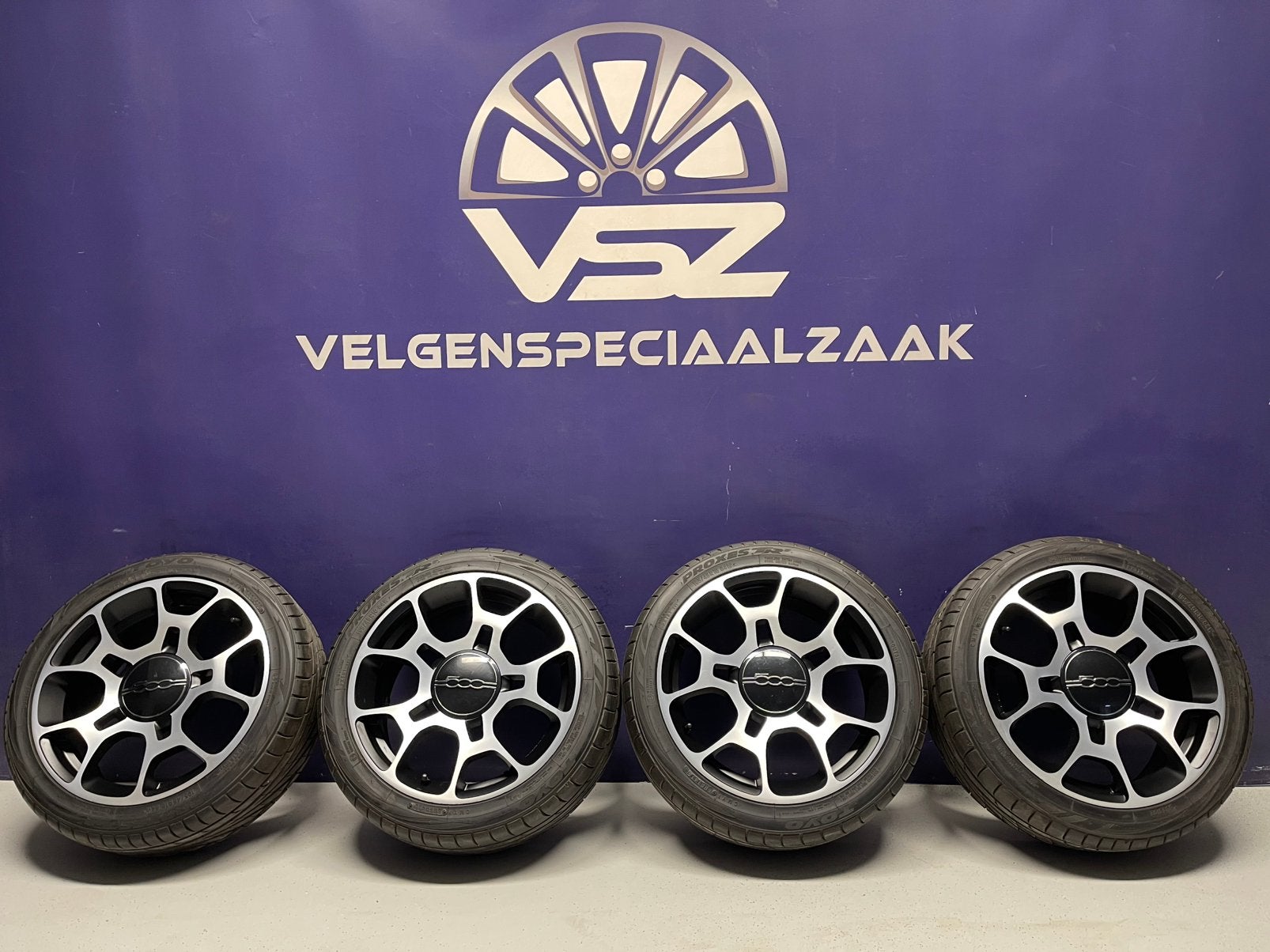 Fiat 500 16 inch originele velgen zomerbanden, Gebruikt, 16 inch, Banden en Velgen, Ophalen of Verzenden