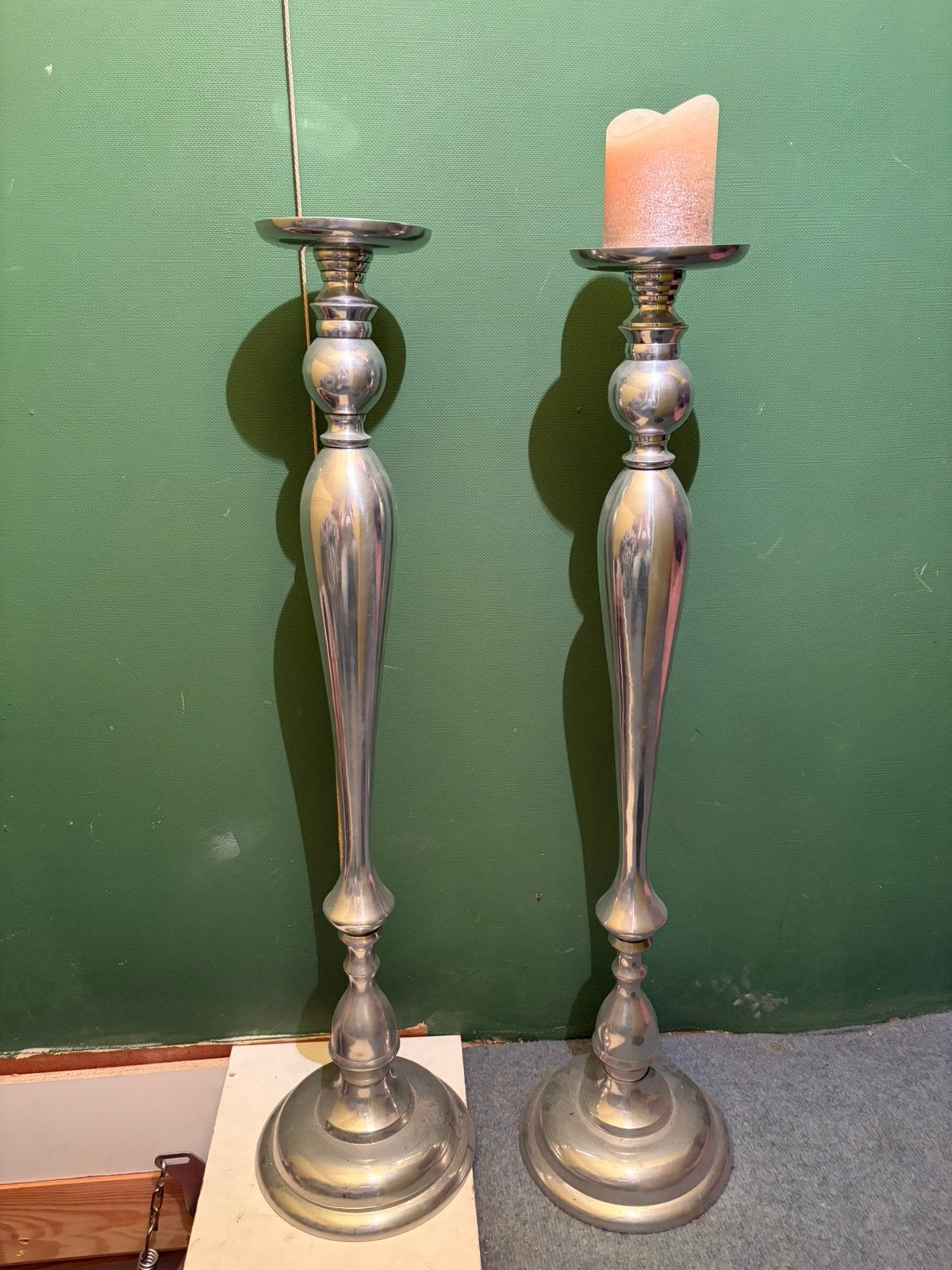 2grote kandelaars, Ophalen, Zilver
