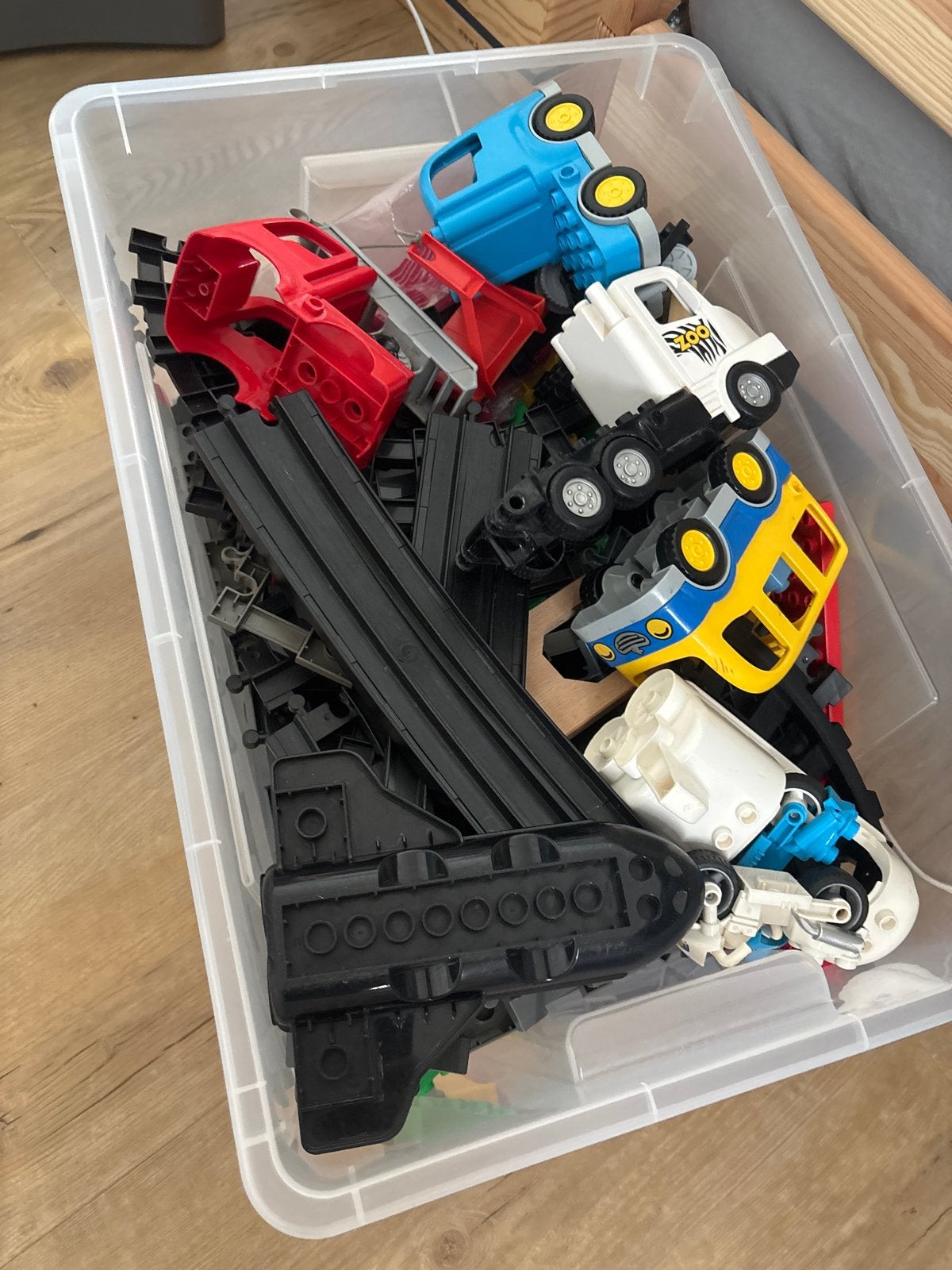3 bakken vol met Duplo, Ophalen, Gebruikt, Inclusief extra onderdelen, Duplo