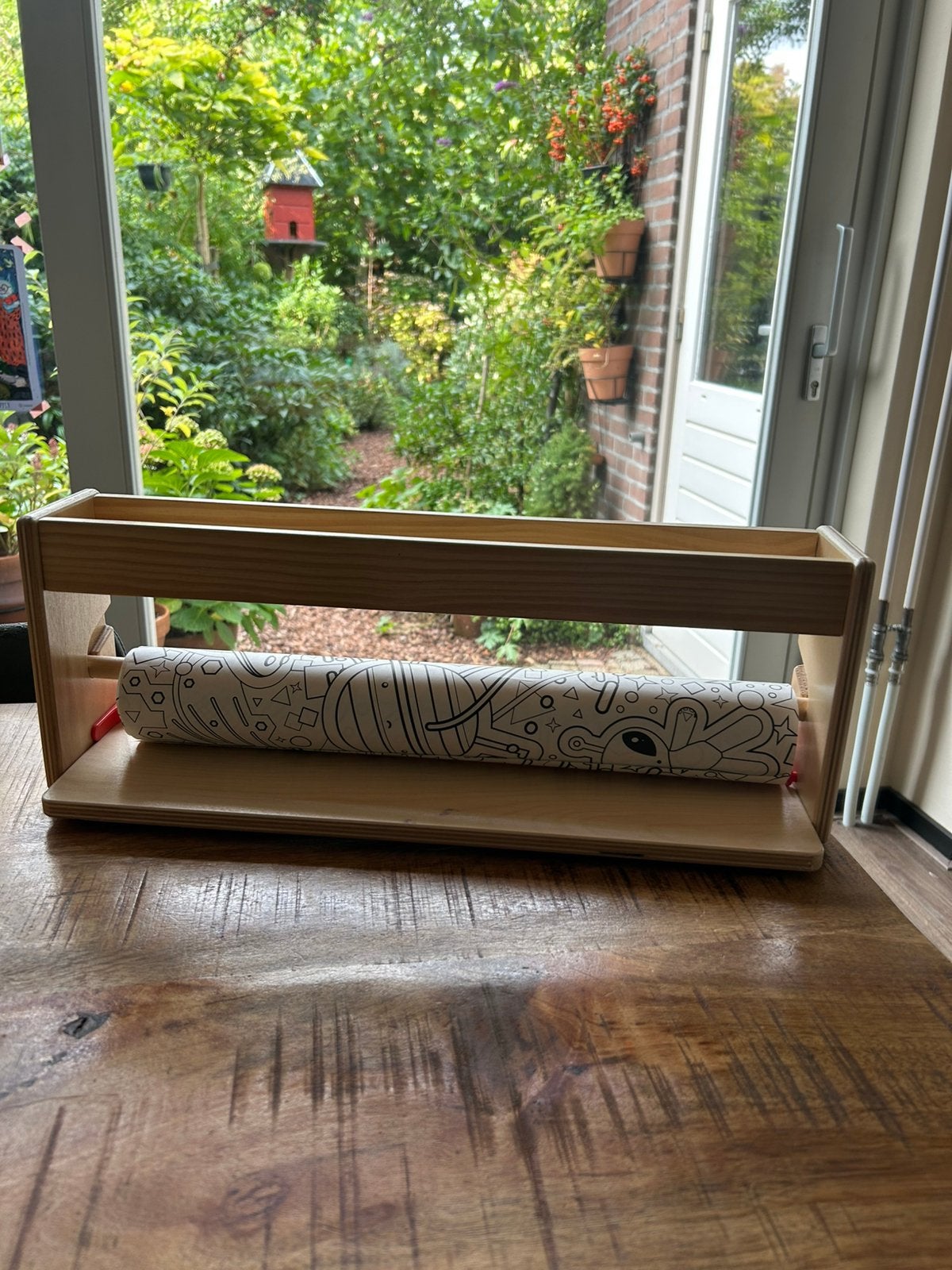 IKEA MÅLA Houten Tekenrolhouder + Opbergvak (incl. Tekenrol), Ophalen, Zo goed als nieuw, Overige typen