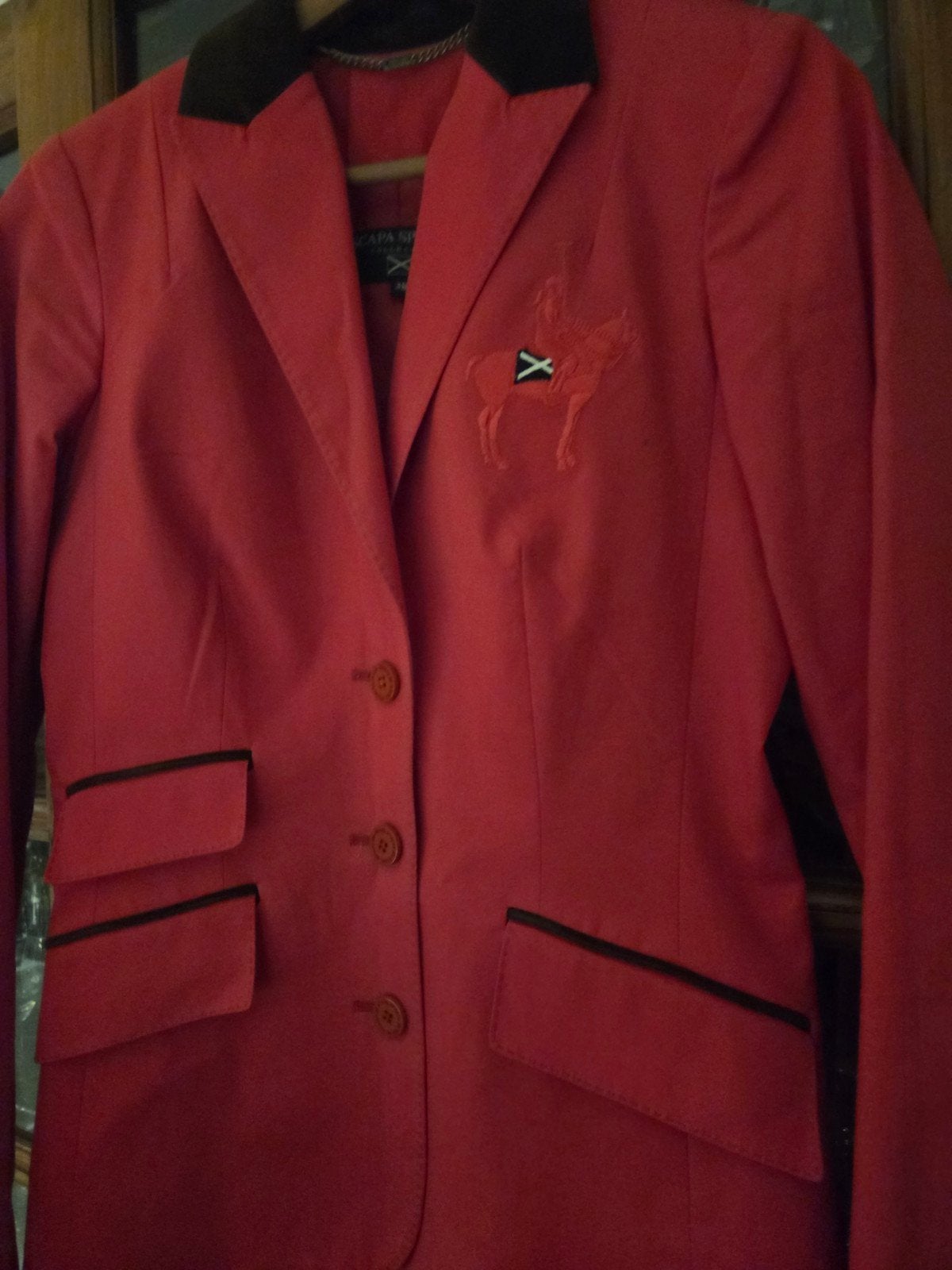 Scapa nette rode jas met borduursel, Maat 38/40 (M), Napa Re, Ophalen of Verzenden, Zo goed als nieuw