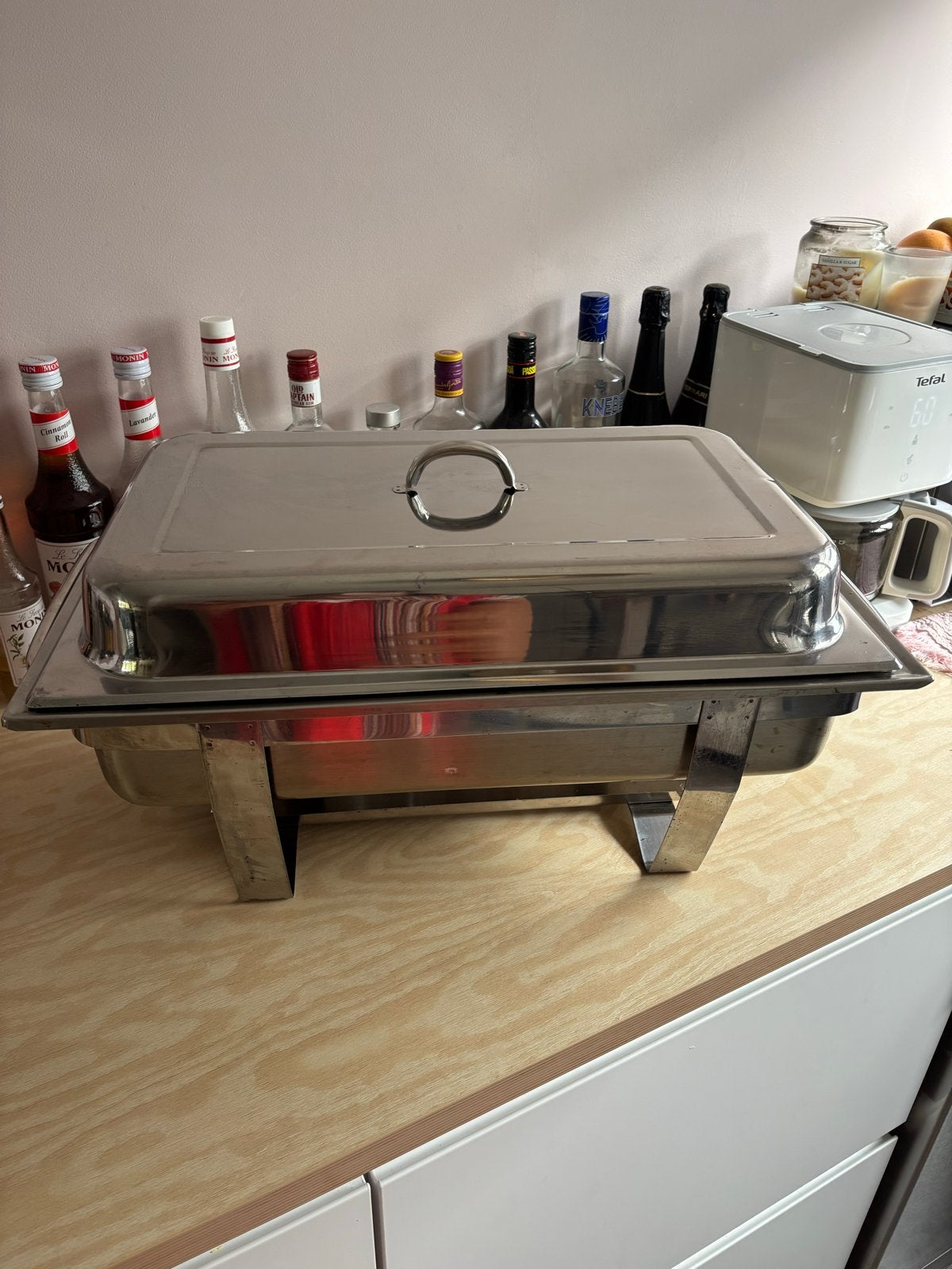 Warmhoudschaal RVS 4 stuks, Ophalen, Zilver, Metaal, Overige merken