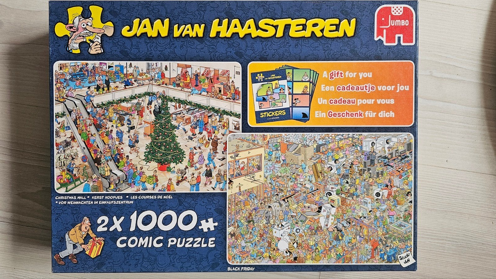 Jan van Haasteren 2x 1000 stukjes Kerst & Black Friday, Ophalen of Verzenden, 500 t/m 1500 stukjes, Zo goed als nieuw, Legpuzzel