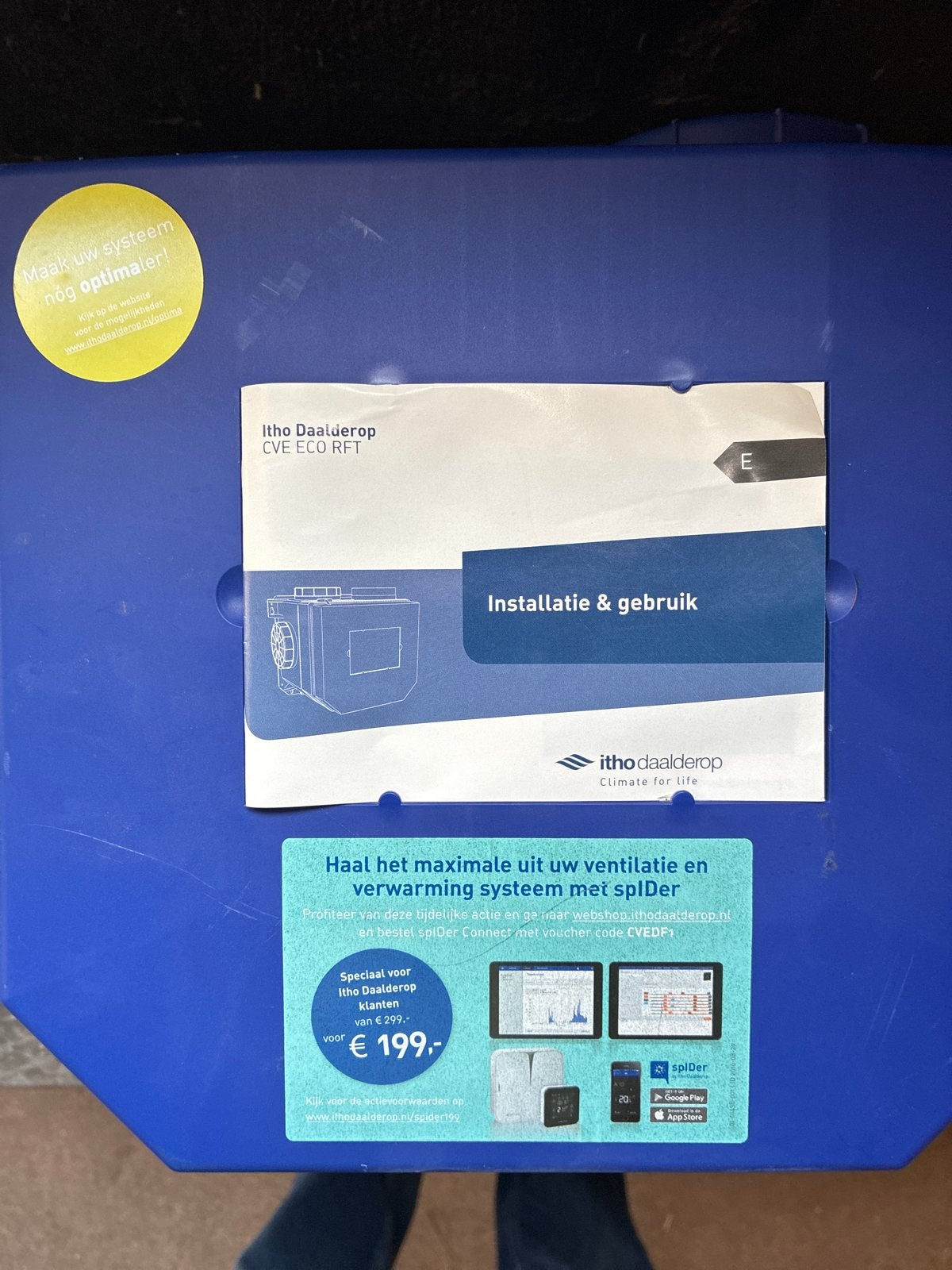 Itho Daalderop CVE ECO RFT Ventilator en Afzuiger, Ophalen of Verzenden, Zo goed als nieuw, Ventilator en Afzuiger