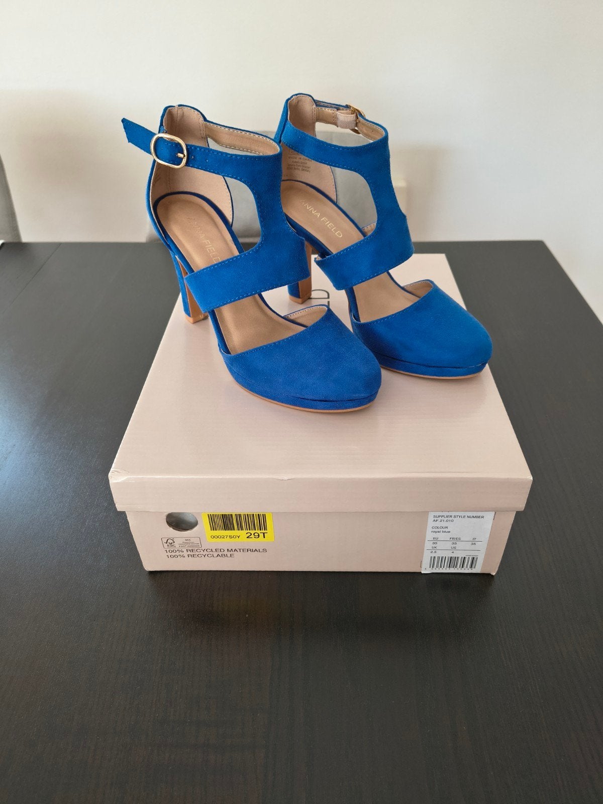 Anna Field hoge hakken -Royal Blue maat 35, Anna Field, Blauw, Ophalen of Verzenden, Zo goed als nieuw