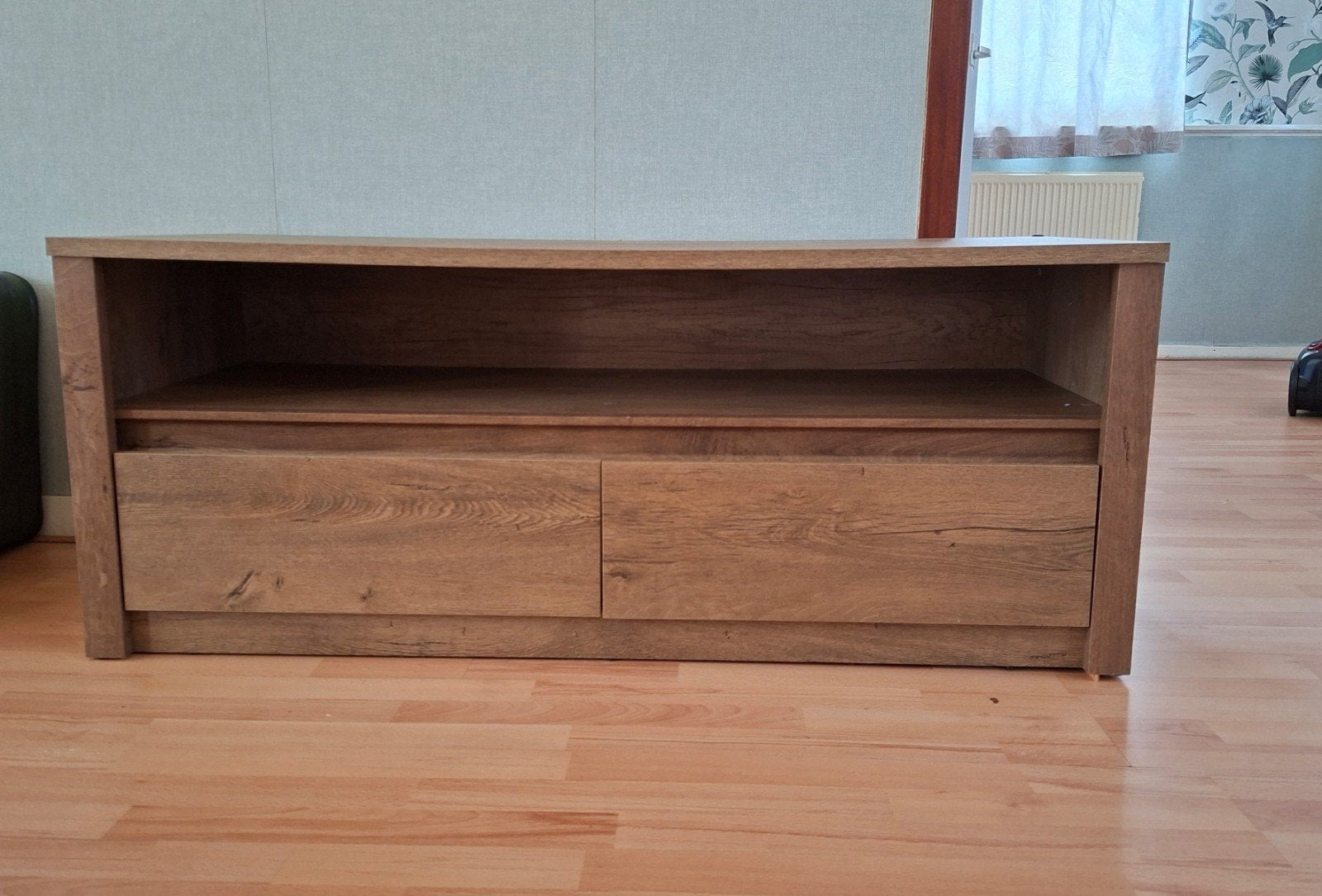TV-meubel met lades, donker eiken - 130x53x53 cm, Ophalen, Gebruikt, 100 tot 150 cm, Minder dan 100 cm