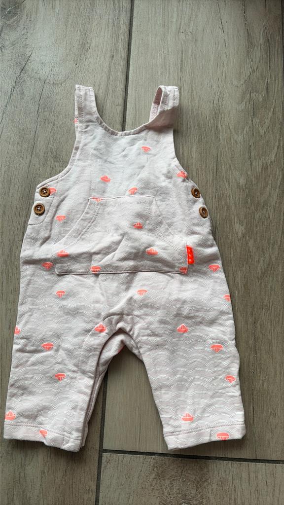 Schattige roze baby salopette met bootjesprint, Ophalen of Verzenden, Zo goed als nieuw, Meisje