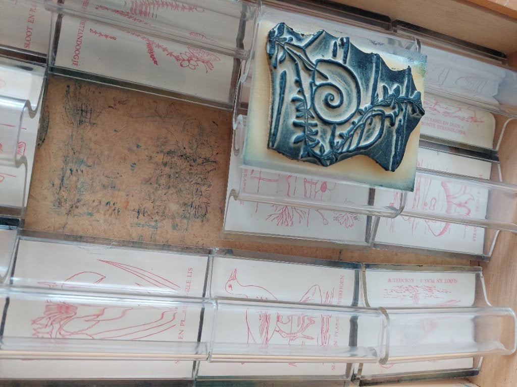 Vintage stempels biologie, Hobby en Vrije tijd, Stempelen, Ophalen of Verzenden, Houten stempel