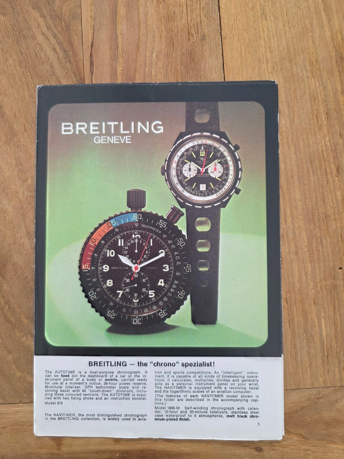 Vintage Breitling horloges brochure - Zeldzaam!, Gebruikt, Onbekend, Ophalen of Verzenden, Onbekend