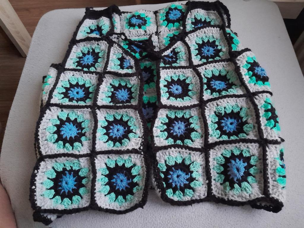 Handgemaakt gehaakt vestje - Granny Square, Maat 38/40 (M), Ophalen of Verzenden, Zo goed als nieuw, Handgemaakt