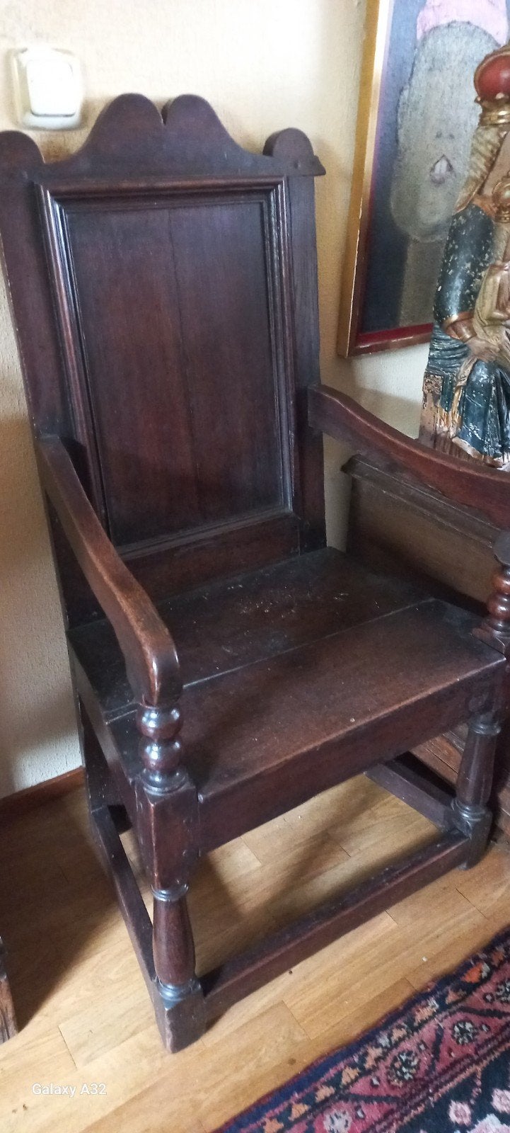 Engelse Stoel eiken 18-19e eeuw, Antiek en Kunst, Antiek | Meubels | Stoelen en Banken, Ophalen