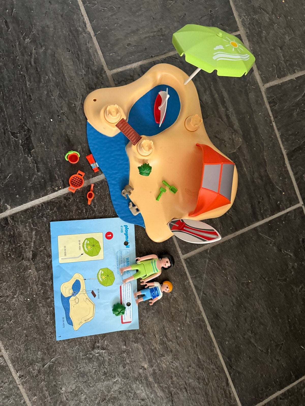 Playmobil 4149 Zomereiland met tent en figuren, Gebruikt, Complete set, Overige typen, Ophalen of Verzenden