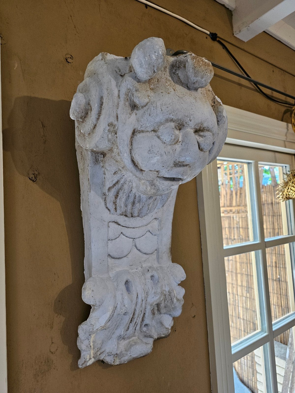 Antieke gipsen console, 55 cm hoog, Ophalen