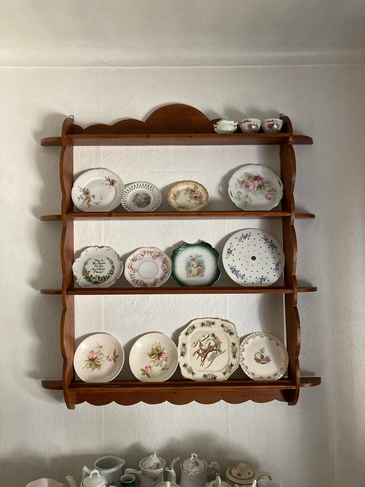 Twee houten bordenrekken voor landelijk interieur/keuken, Ophalen, Gebruikt, Bordenrek, Hout