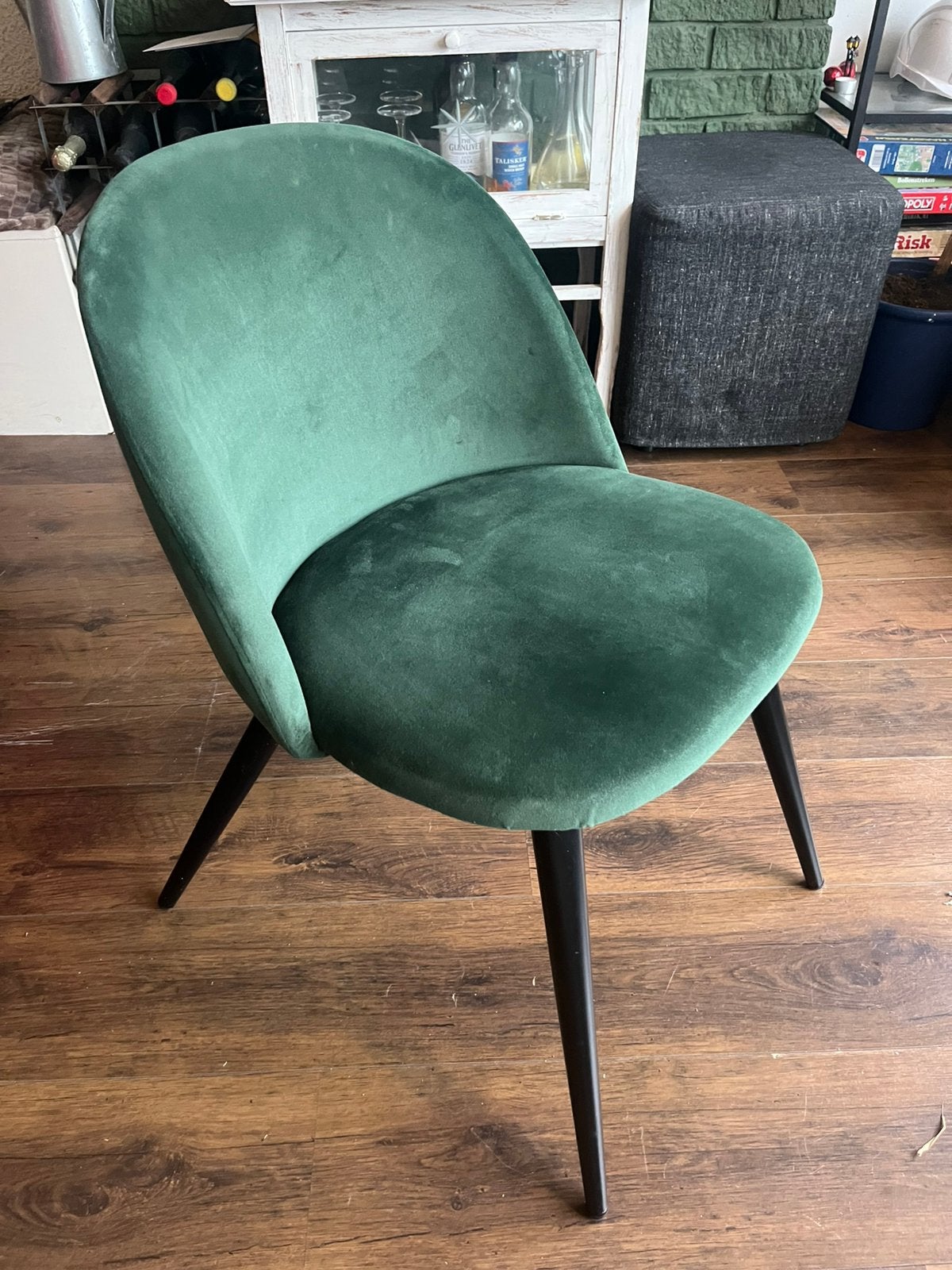 Suede groene stoelen 4 stuks, Ophalen, Zo goed als nieuw, Overige kleuren, Vier