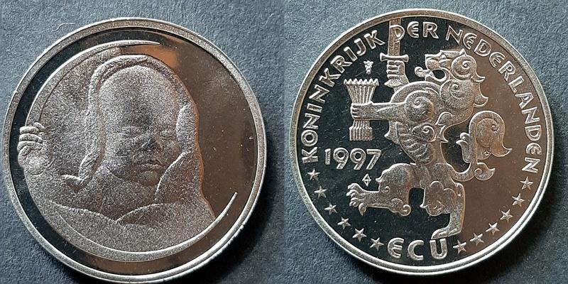 7  Ecu munten 1997, Postzegels en Munten, Verzenden, Overige materialen, Nederland