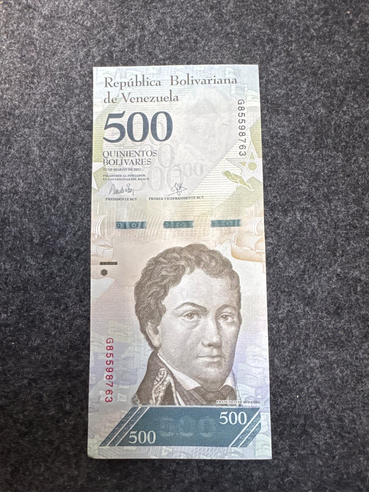 500 Bolívares Venezuela bankbiljet - Francisco de Miranda, Ophalen of Verzenden, Zuid-Amerika, Los biljet